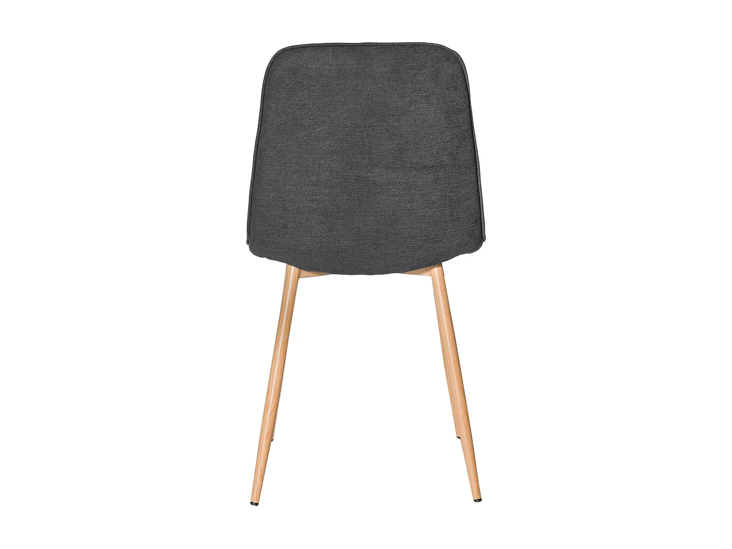 Chaise Klory - Tissu confortable et pieds métal éffet bois naturel-Couleur Gris foncé