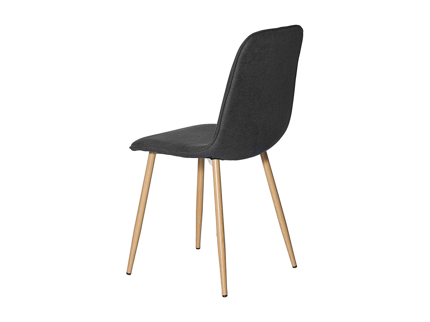 Chaise Klory - Tissu confortable et pieds métal éffet bois naturel-Couleur Gris foncé