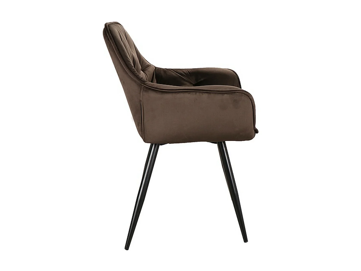 Chaise avec accoudoir velours matelassé et acier noir Klakine - Lot de 2-Couleur Orange brûlé