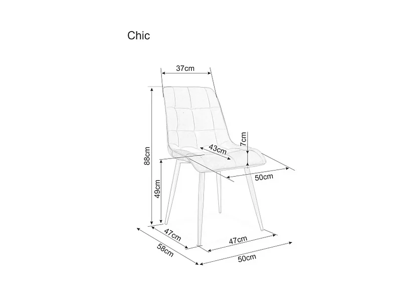 Krzesło tapicerowane CHIC D VELVET beżowe
