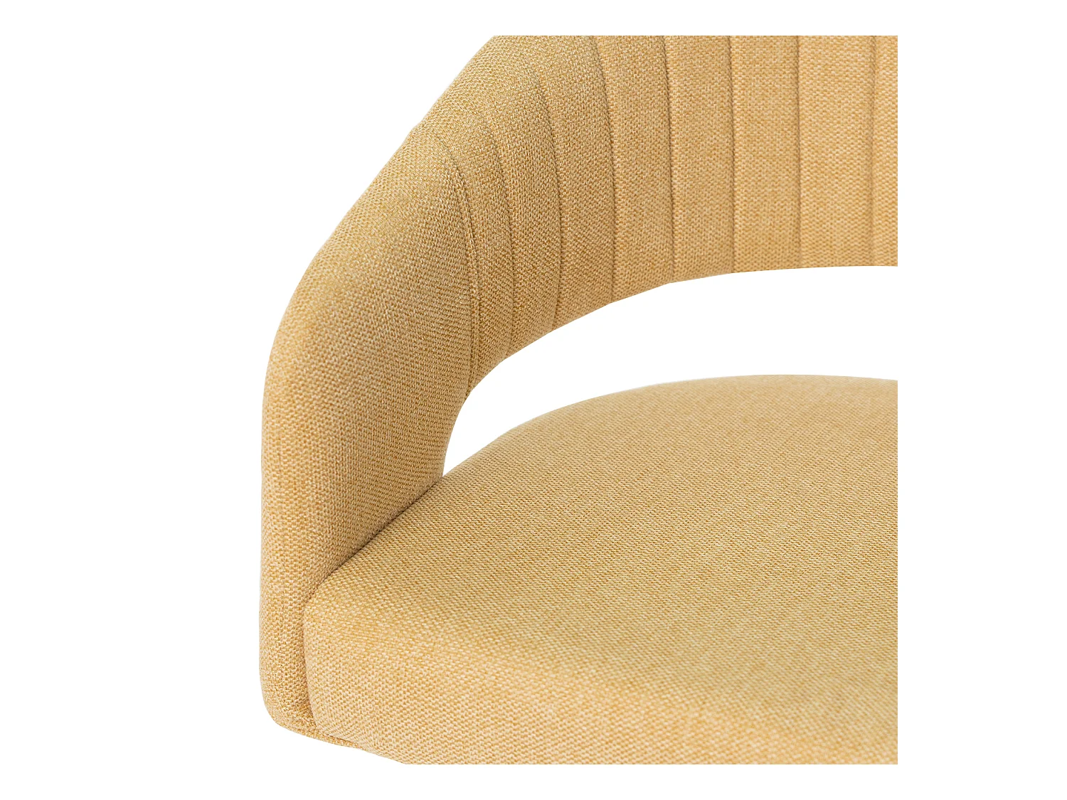 Fauteuil moderne tissu jaune moutarde et pieds métal noir Kliro