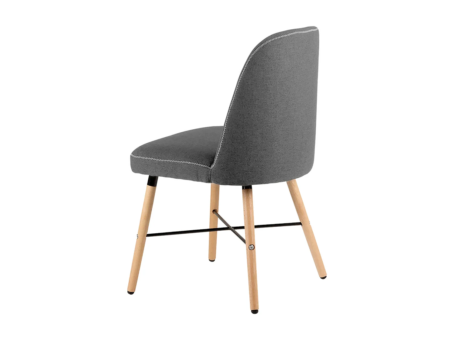 Chaise style scandinave en bois de hêtre et tissu Otrika-Couleur Gris foncé