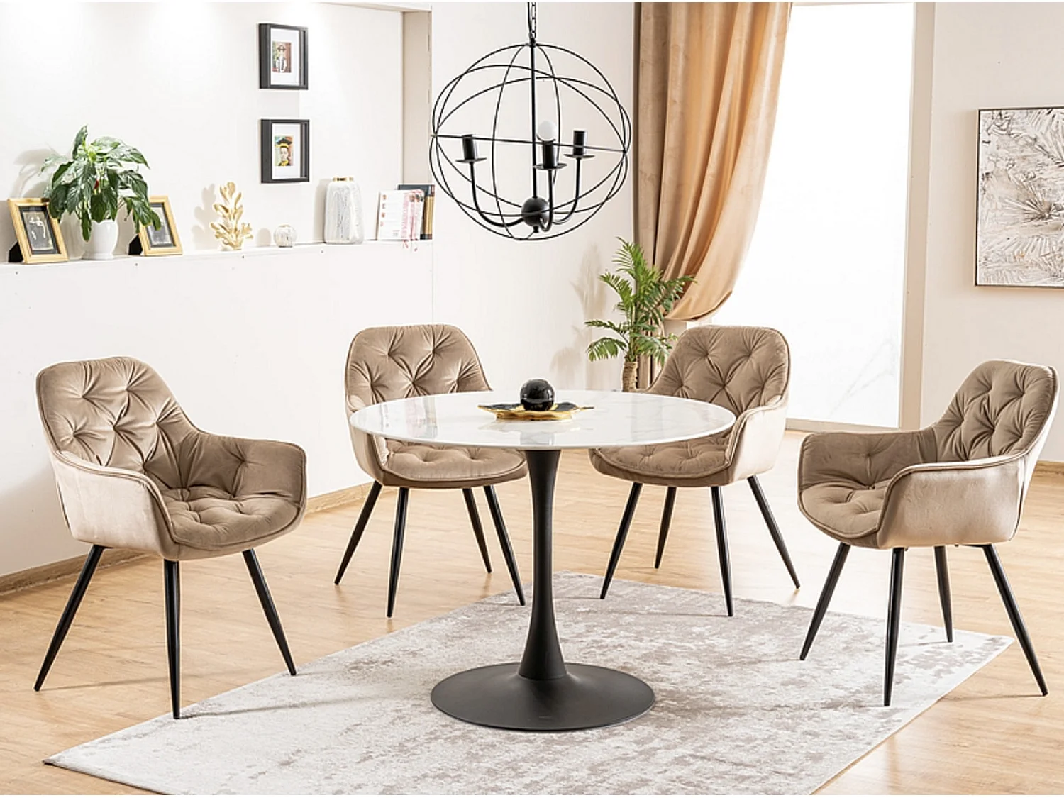 Krzesło CHERRY VELVET antyczny róż