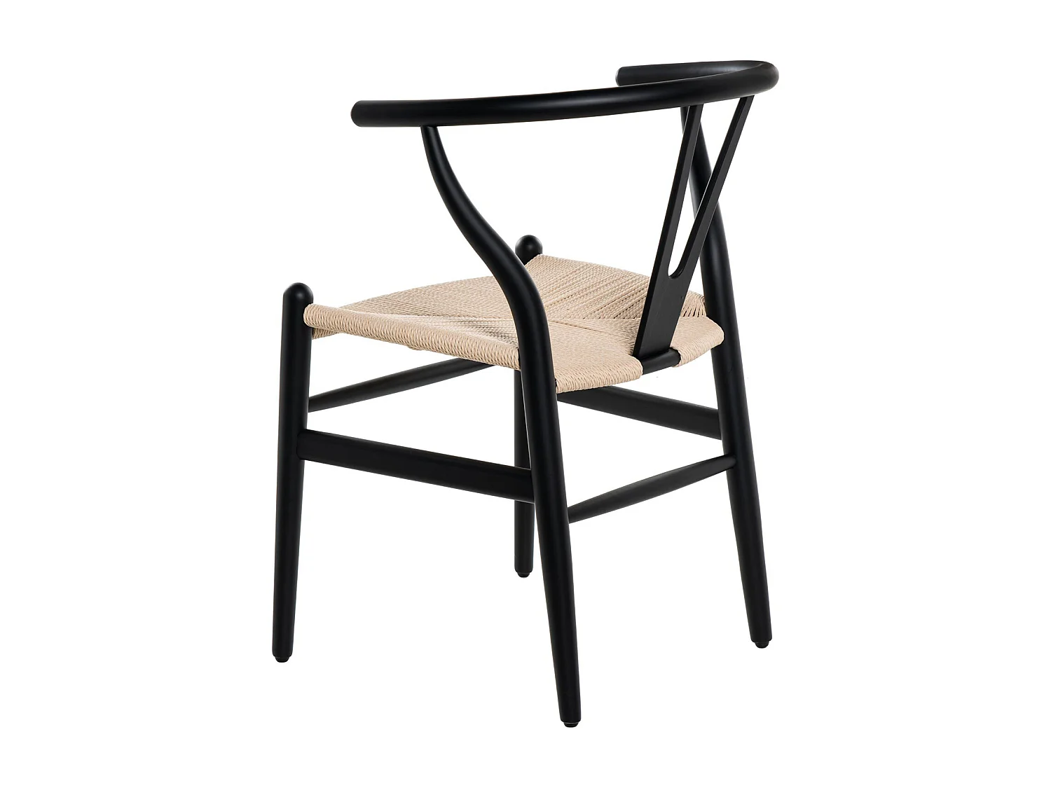 Chaise en bois d'orme et corde tressée Maya – Charme naturel et authenticité-Couleur Naturel/Noir