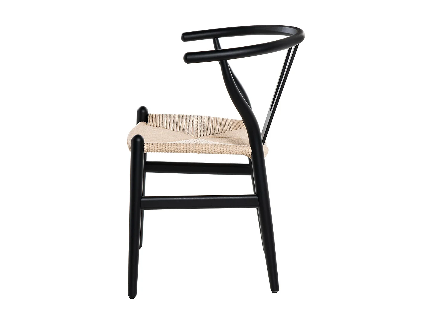 Chaise en bois d'orme et corde tressée Maya – Charme naturel et authenticité-Couleur Naturel/Noir