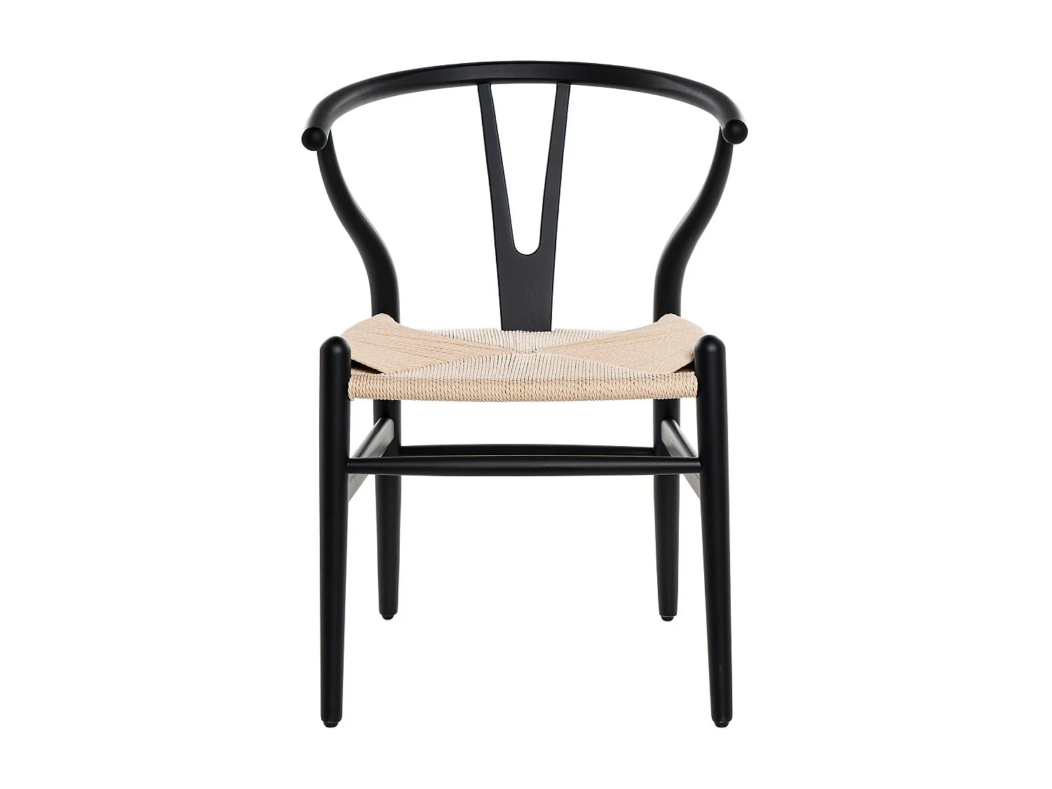 Chaise en bois d'orme et corde tressée Maya – Charme naturel et authenticité-Couleur Naturel/Noir