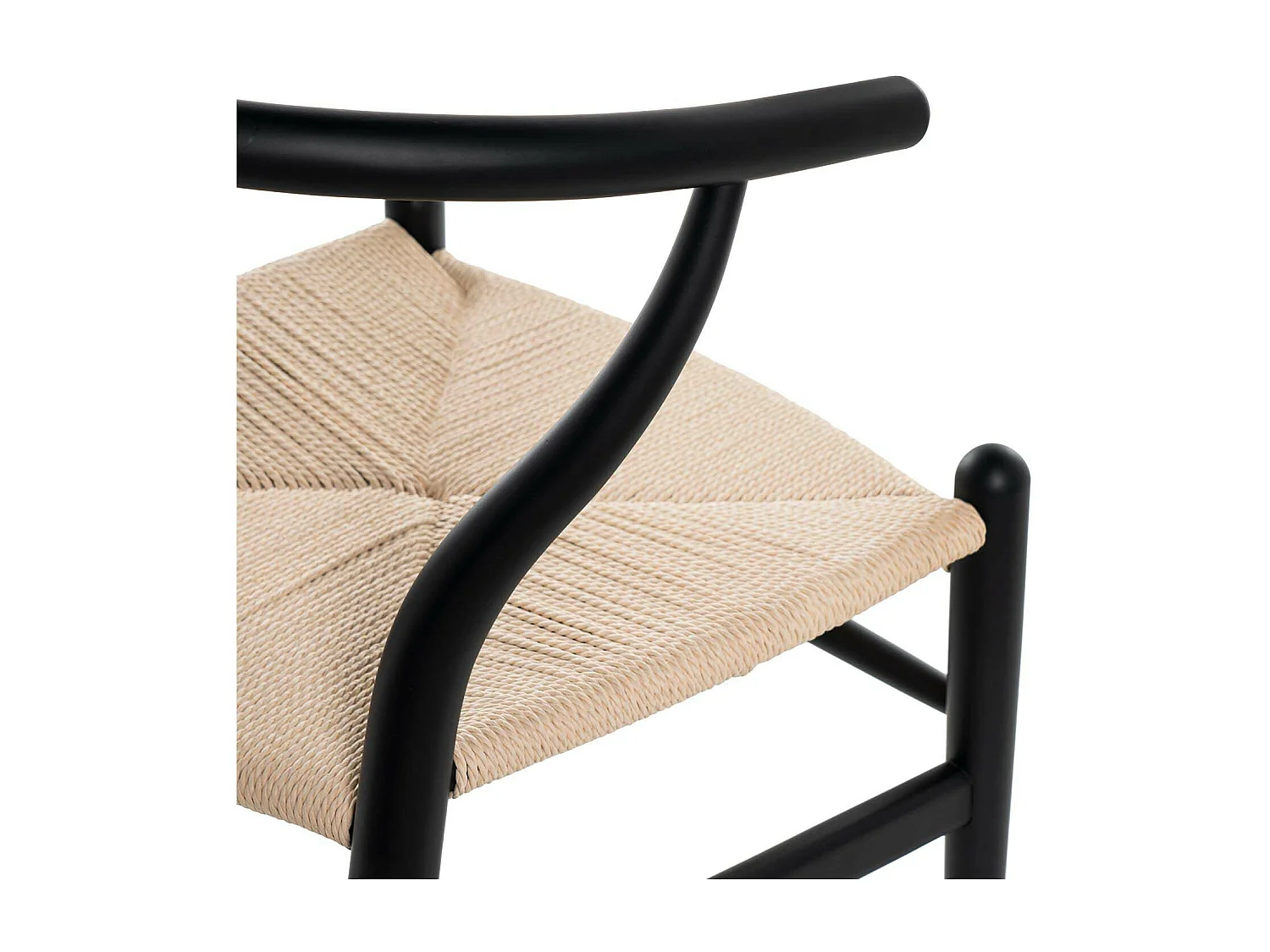 Chaise en bois d'orme et corde tressée Maya – Charme naturel et authenticité-Couleur Naturel/Noir