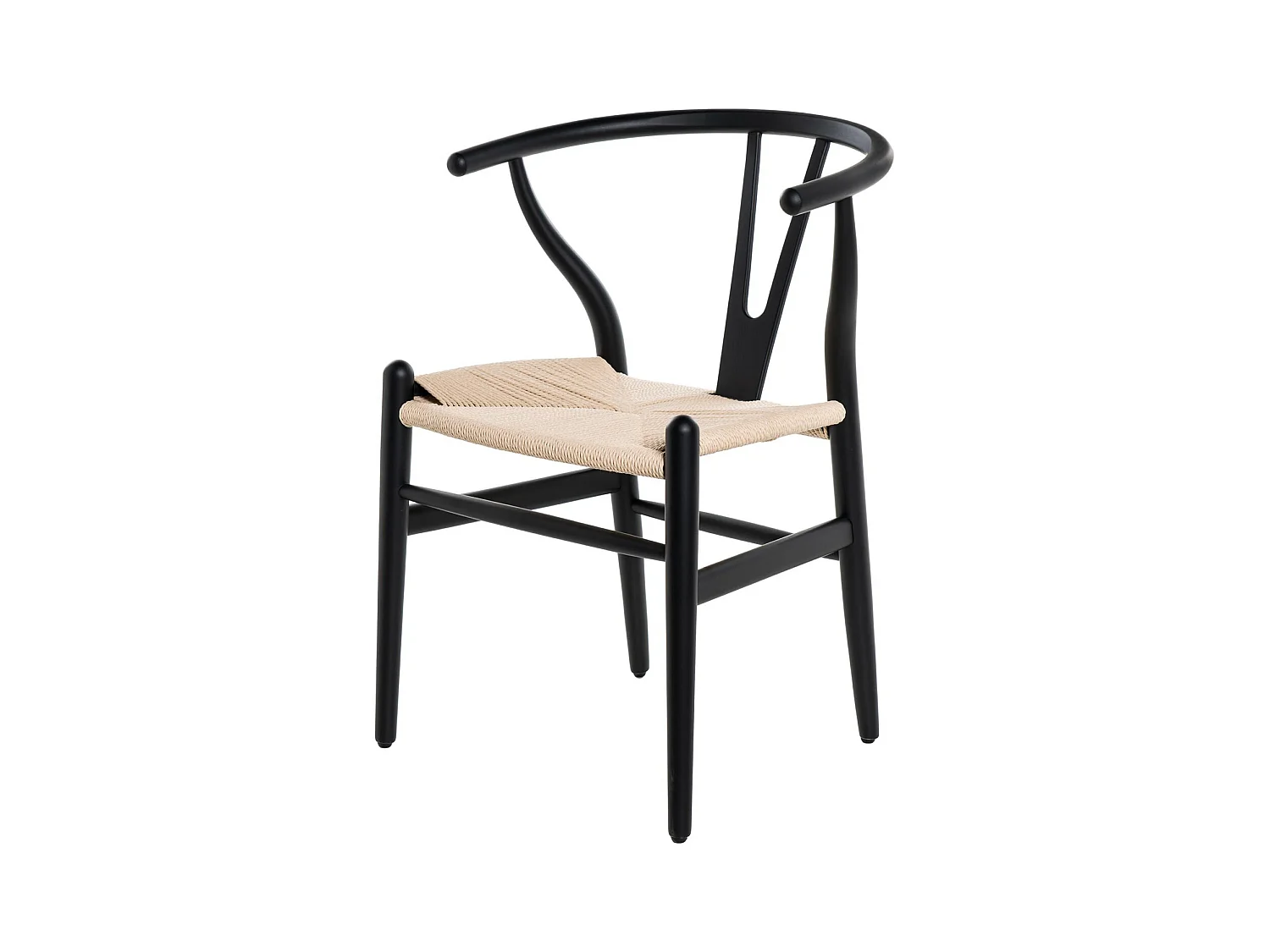 Chaise en bois d'orme et corde tressée Maya – Charme naturel et authenticité-Couleur Naturel/Noir
