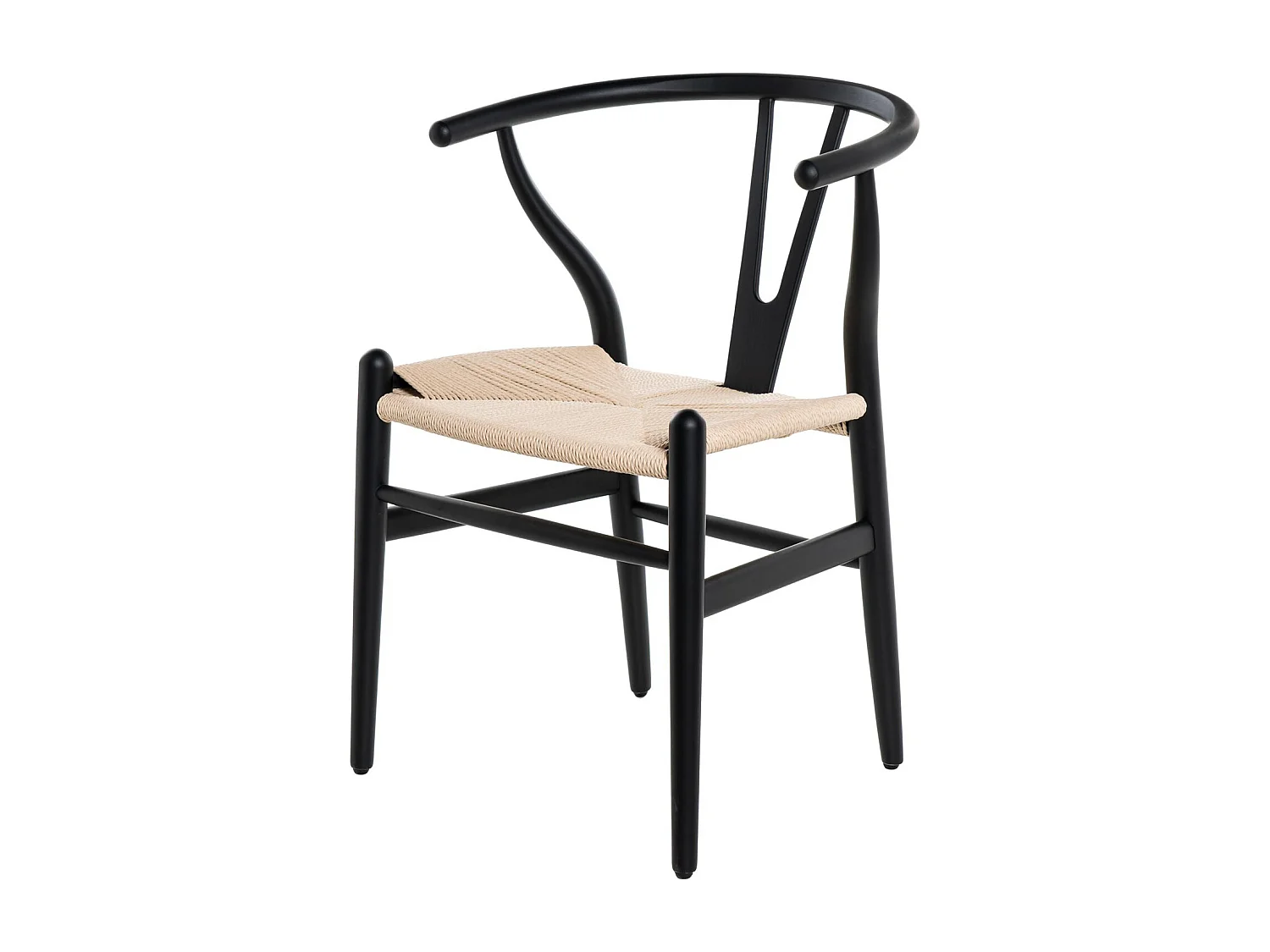 Chaise en bois d'orme et corde tressée Maya – Charme naturel et authenticité-Couleur Naturel/Noir