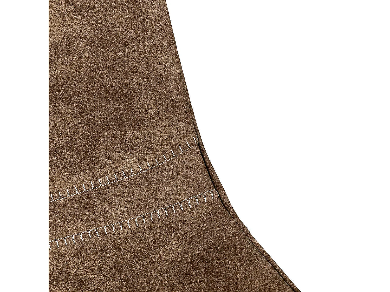 Chaise tissu imitation cuir marron et pieds métal noir Brika