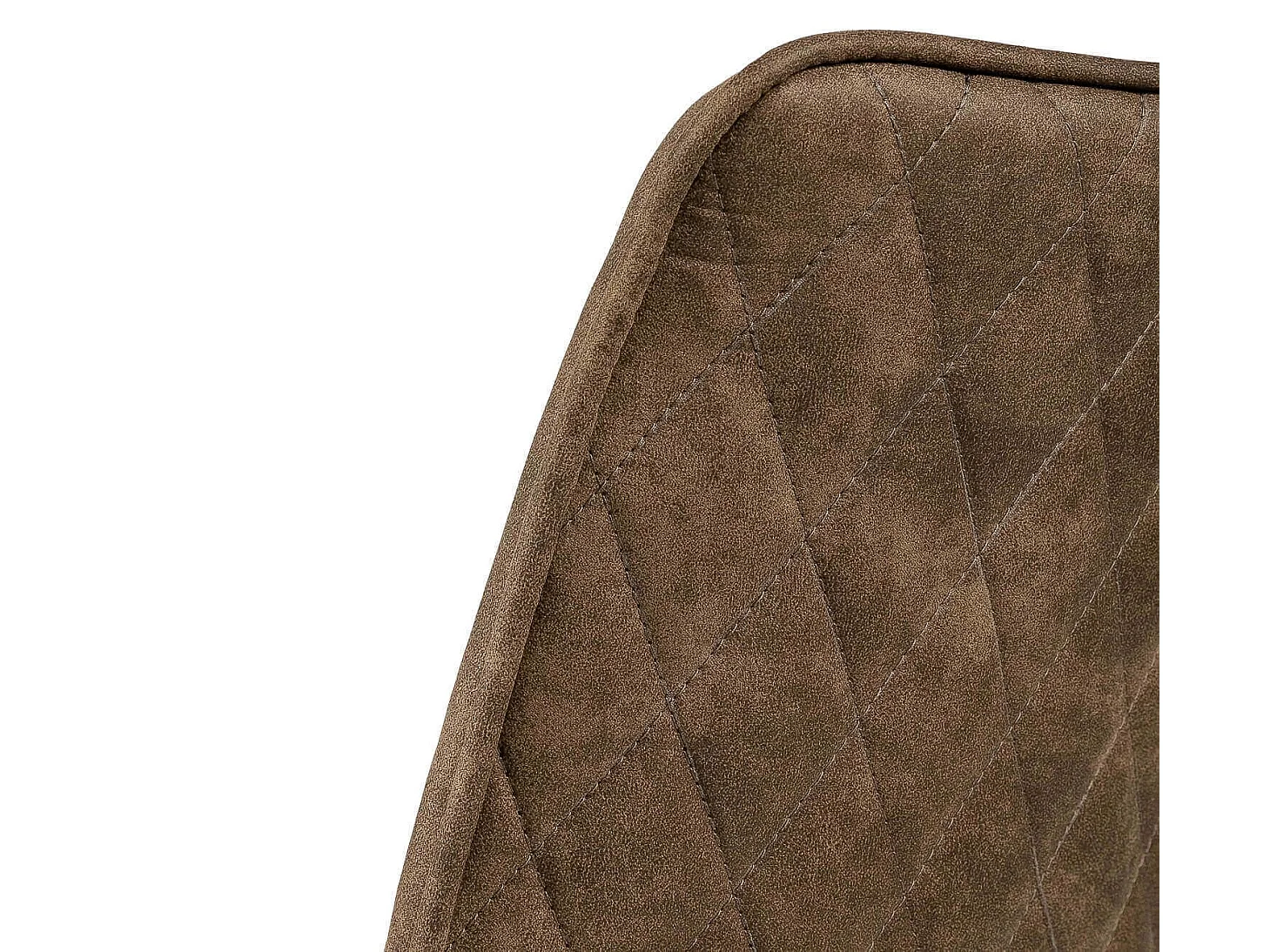 Brika bruine kunstleren stoffen stoel en zwart metalen poten