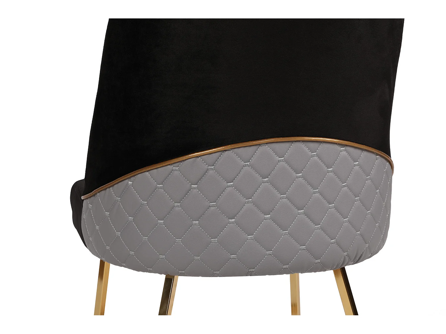 Chaise design velours noir et pieds doré Skyma - Lot de 2