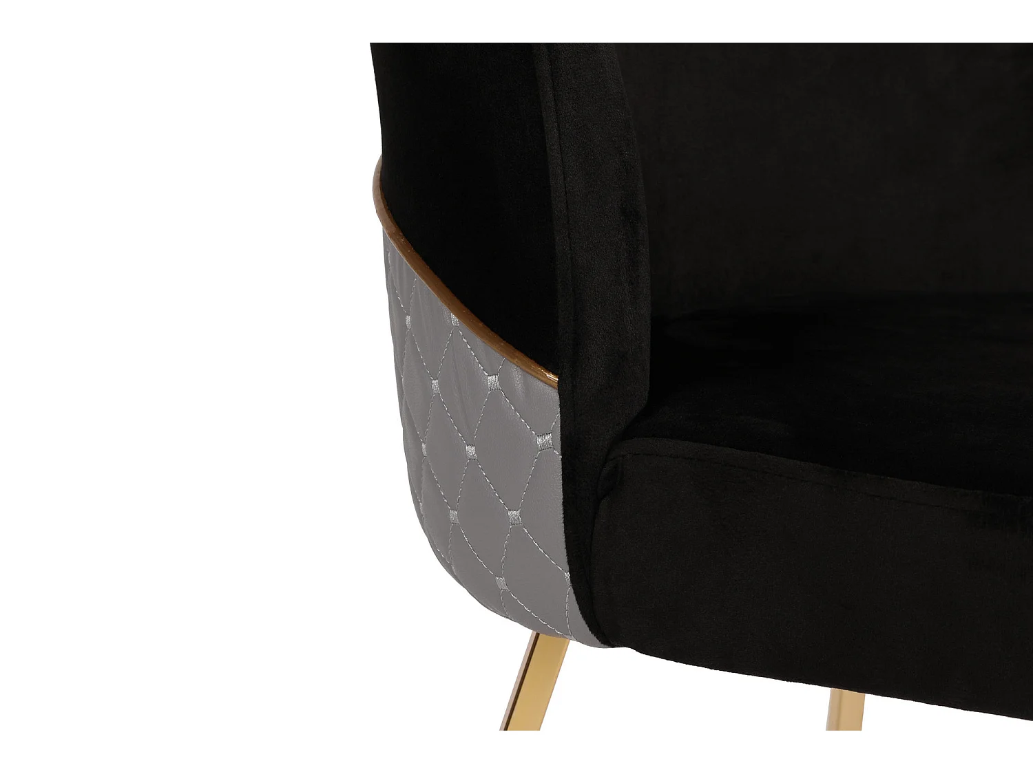 Chaise design velours noir et pieds doré Skyma - Lot de 2