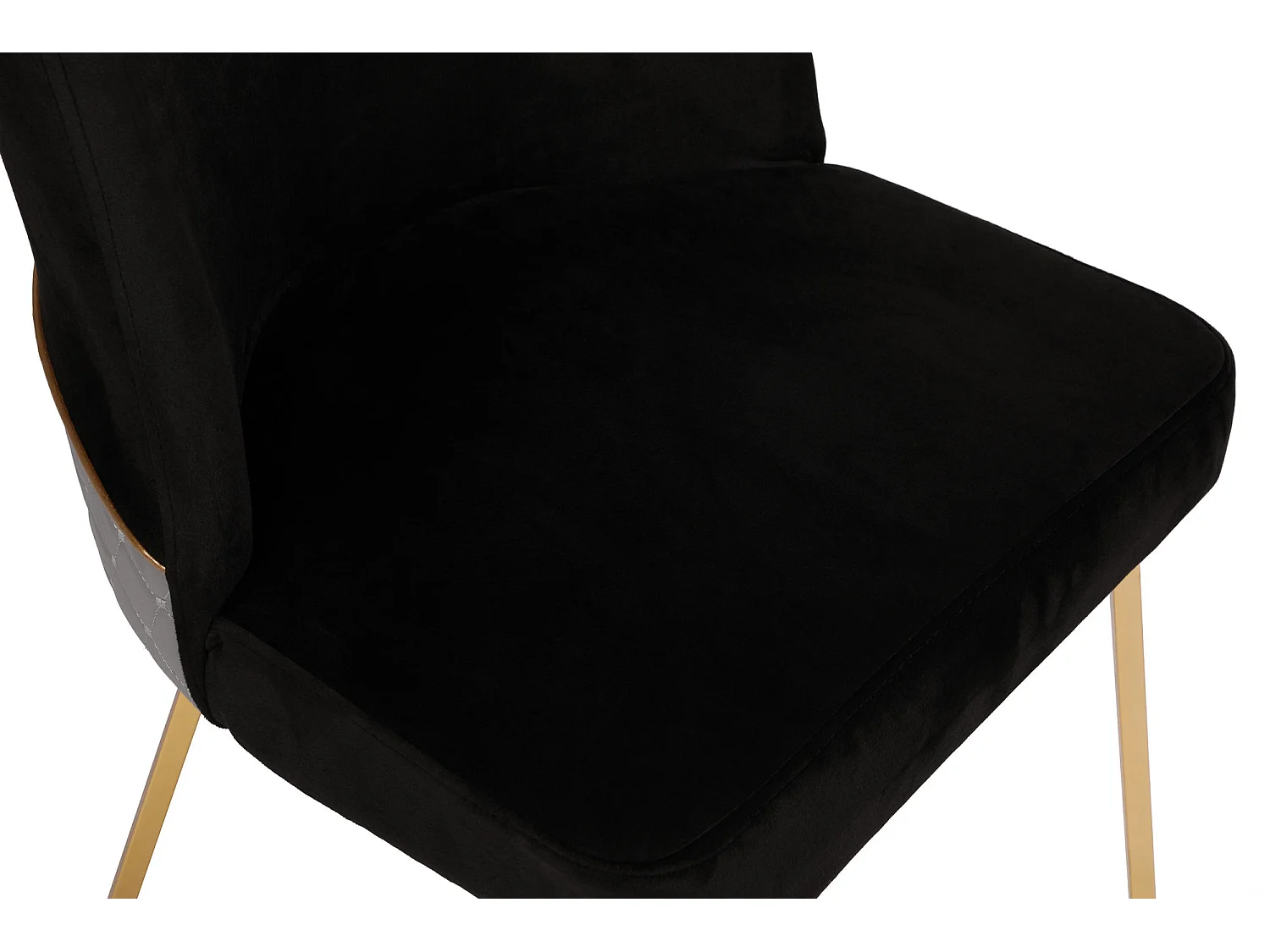 Chaise design velours noir et pieds doré Skyma - Lot de 2