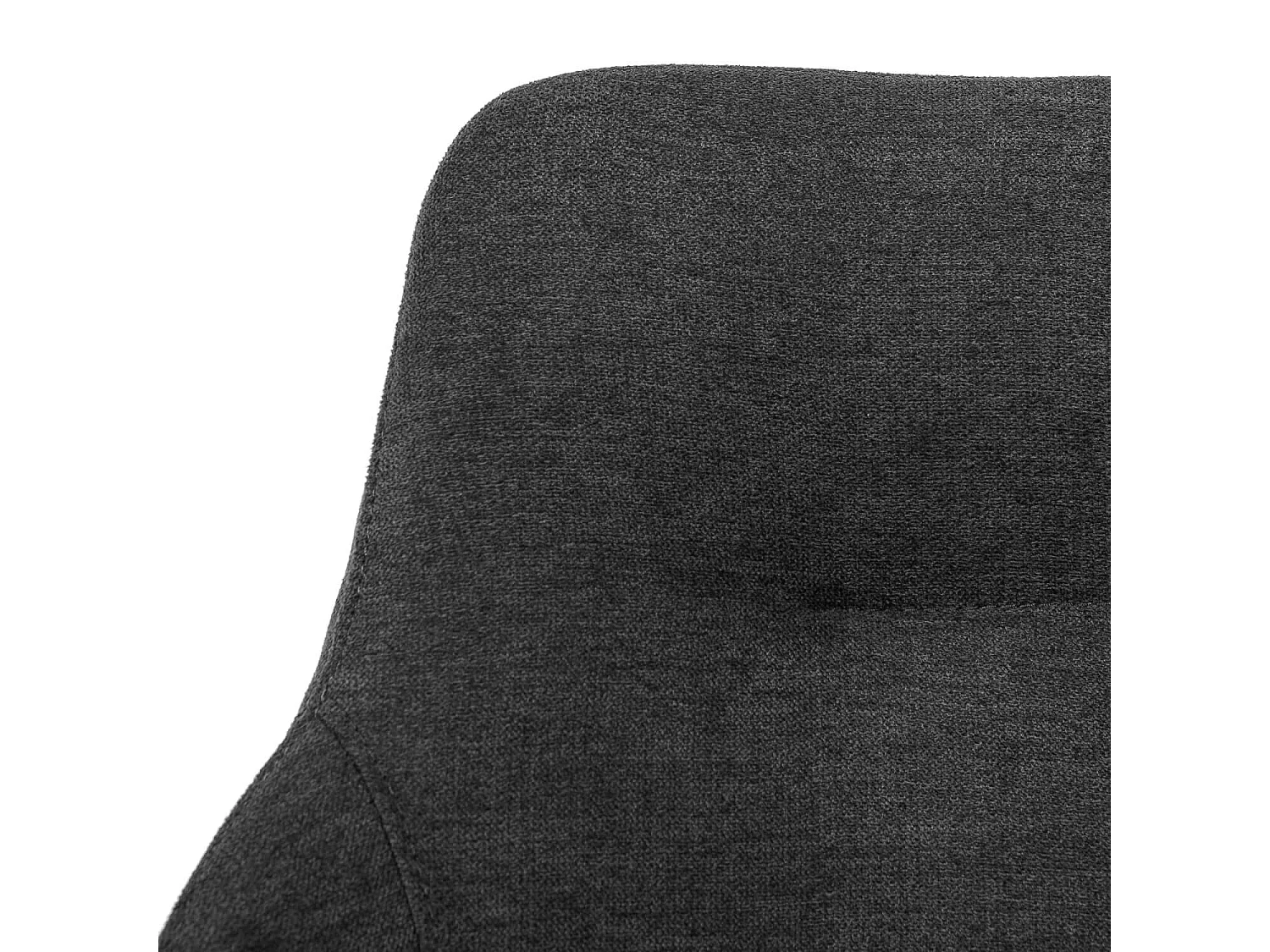 Chaise pivotante à 180º avec accoudoirs tissu gris foncé et pieds métal noir kalo