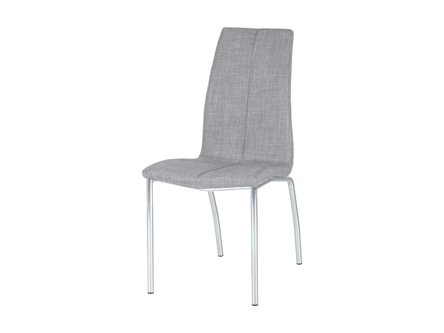 Chaise tissu gris clair et pieds chromé Karila