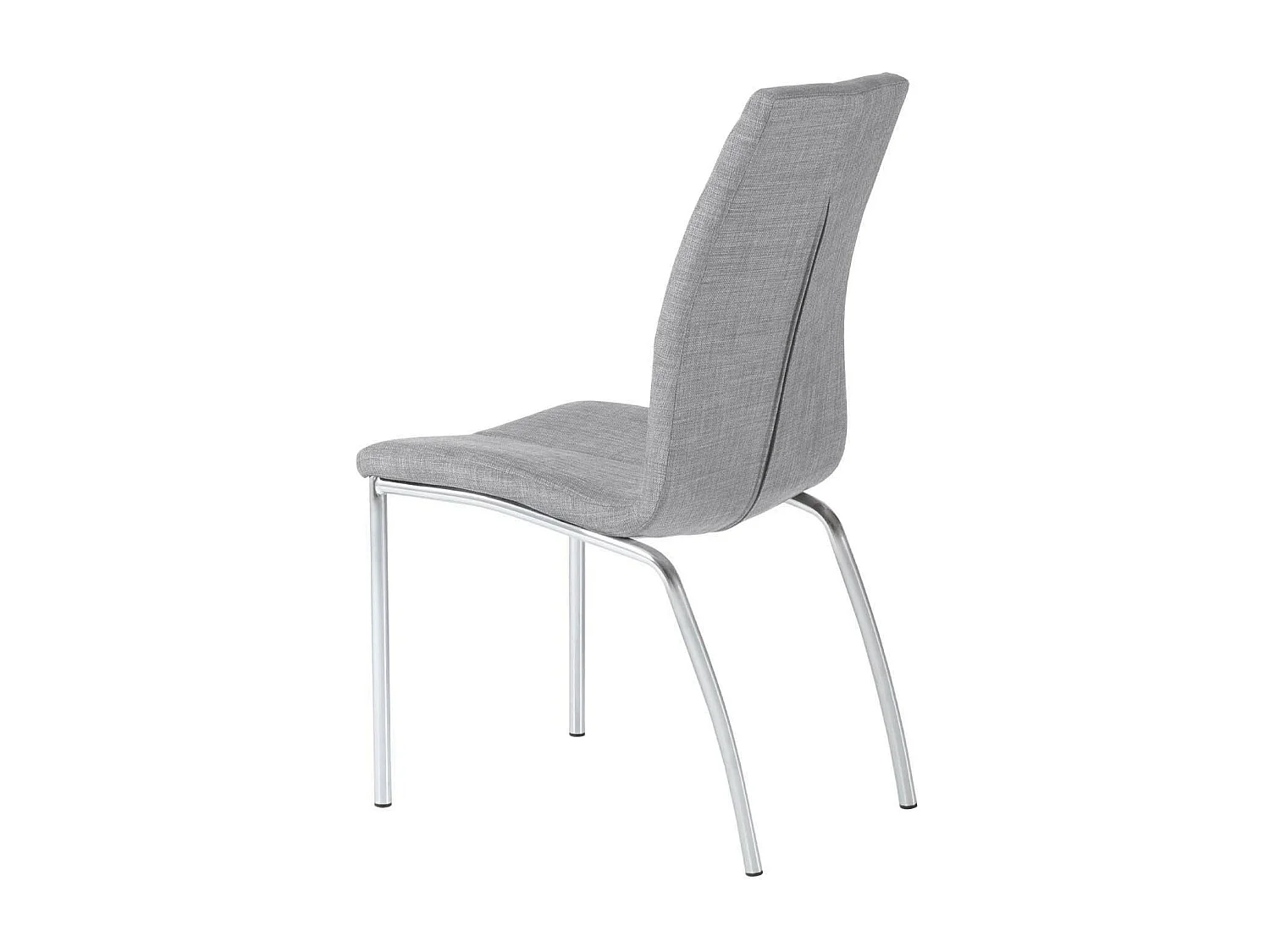Chaise tissu gris clair et pieds chromé Karila
