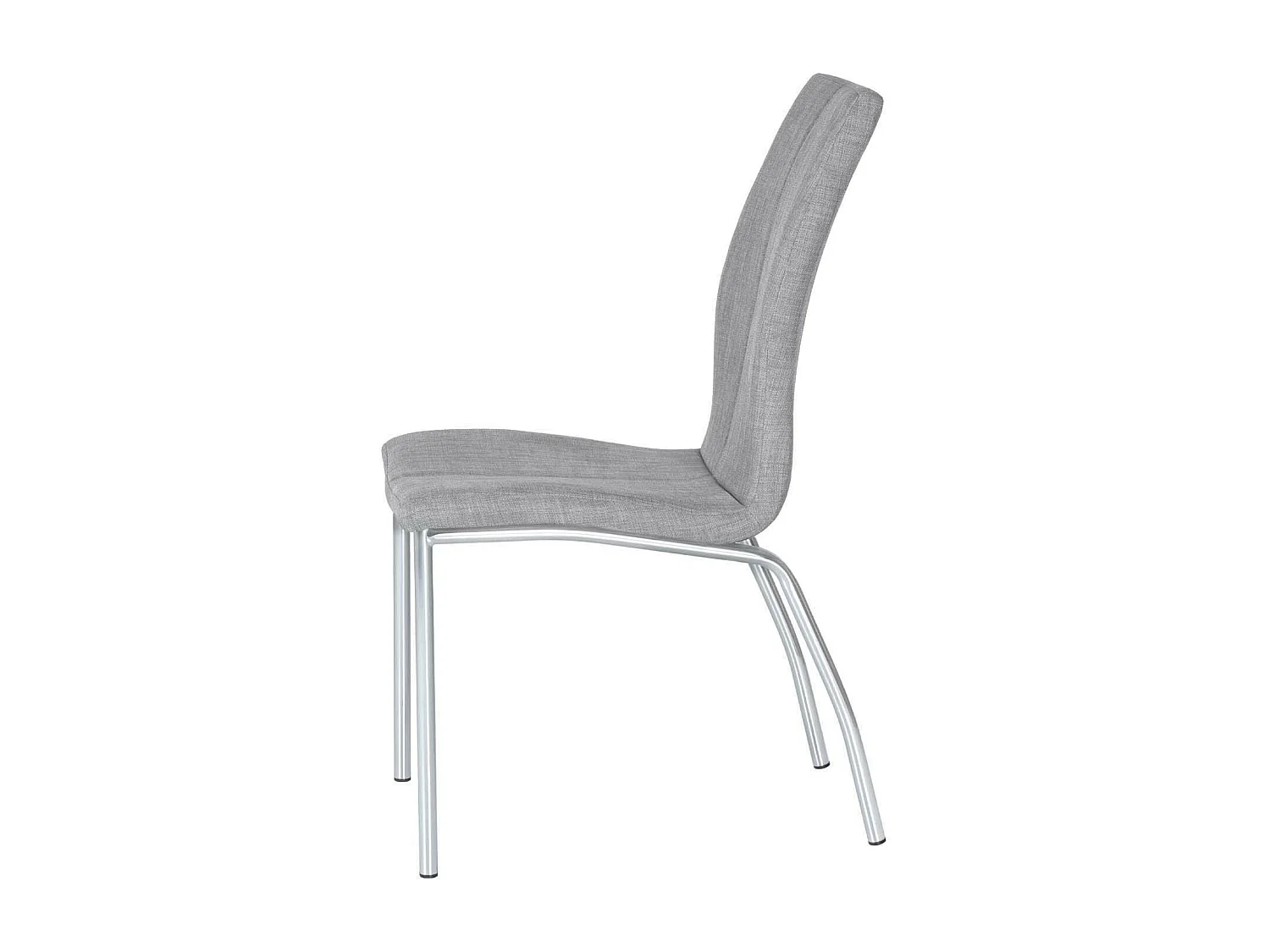 Chaise tissu gris clair et pieds chromé Karila