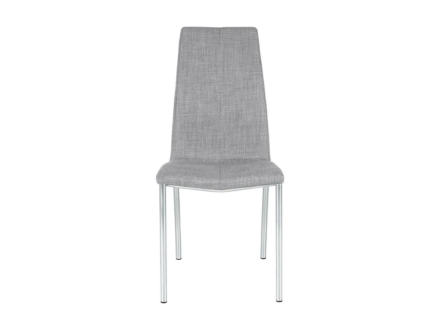 Chaise tissu gris clair et pieds chromé Karila