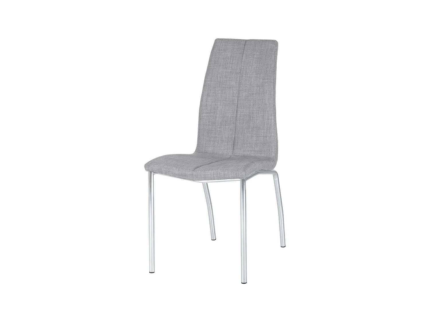 Chaise tissu gris clair et pieds chromé Karila