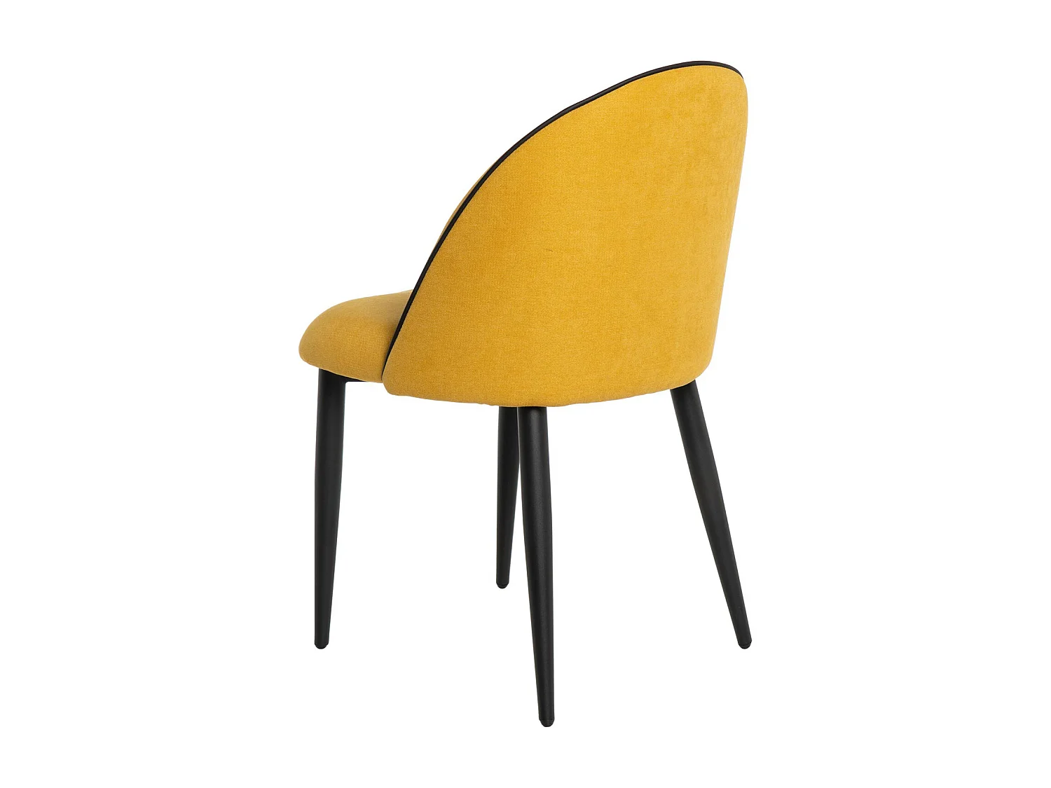 Chaise en velours confortable avec pieds en métal noir Brika – Style moderne-Couleur Jaune moutarde