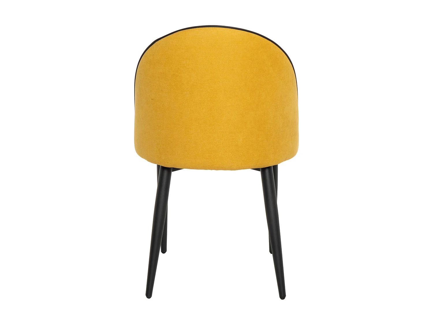 Chaise en velours confortable avec pieds en métal noir Brika – Style moderne-Couleur Jaune moutarde