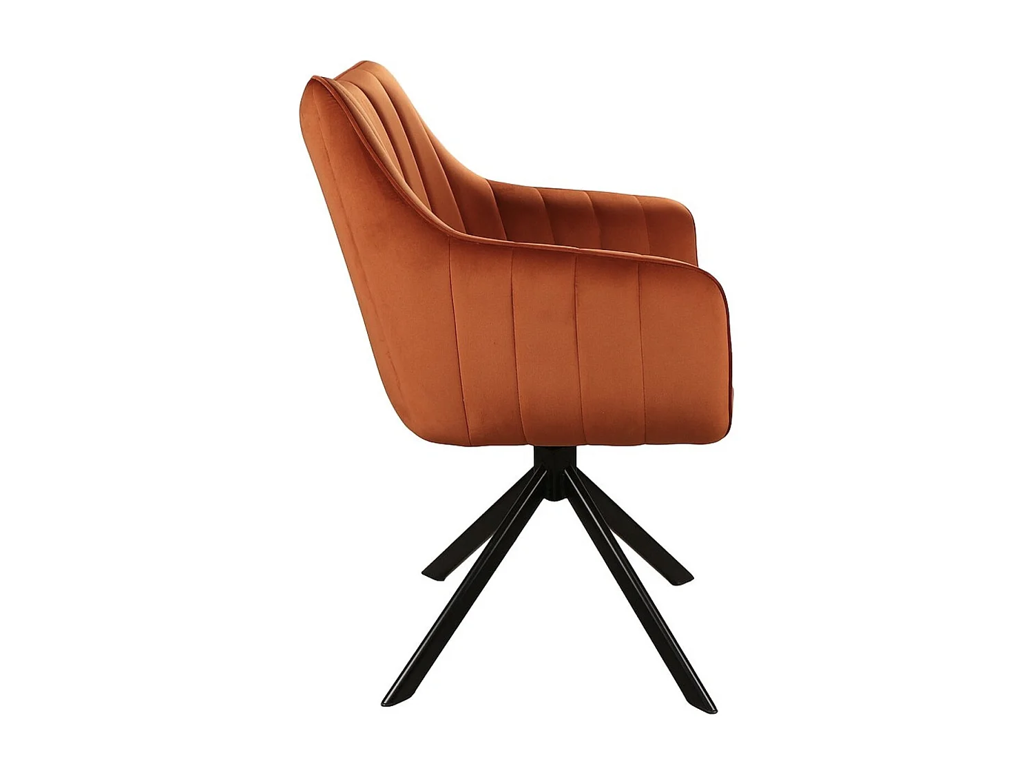 Chaise de salle à manger pivotante à 180° velours et acier noir Binka-Couleur Noir