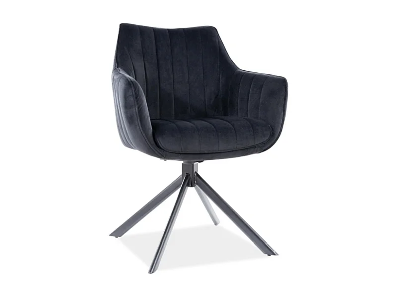 Krzesło tapicerowane AZALIA VELVET czarne