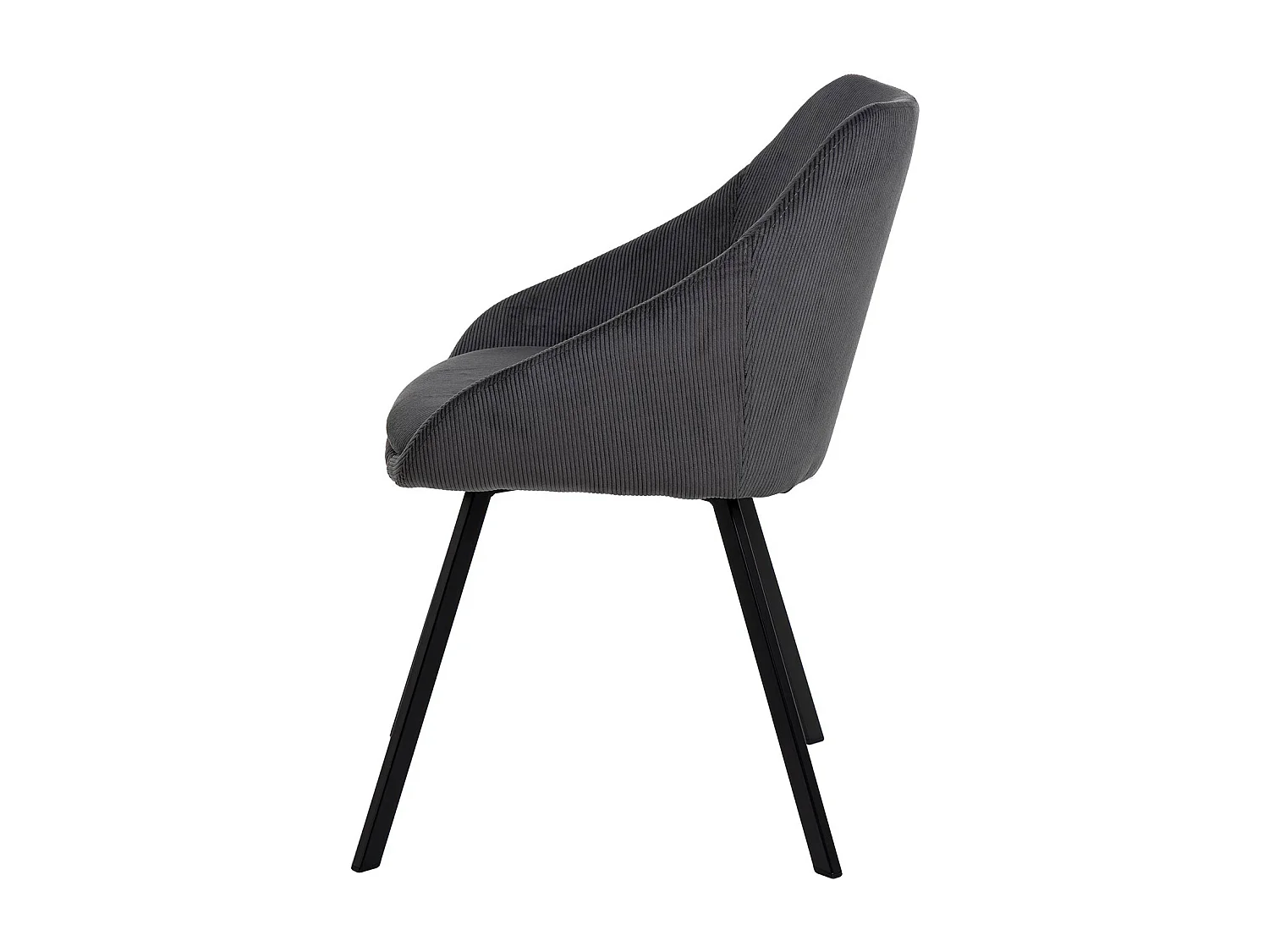 Chaise moderne Maggie - Élégance en velours et pieds métal noir-Couleur Gris foncé