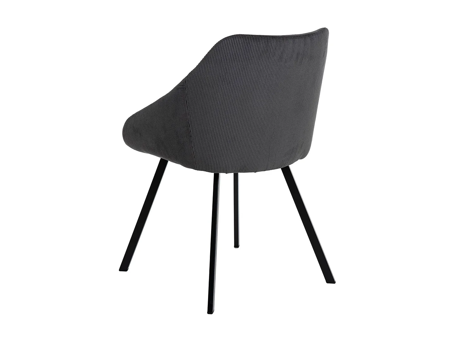 Chaise moderne Maggie - Élégance en velours et pieds métal noir-Couleur Gris foncé
