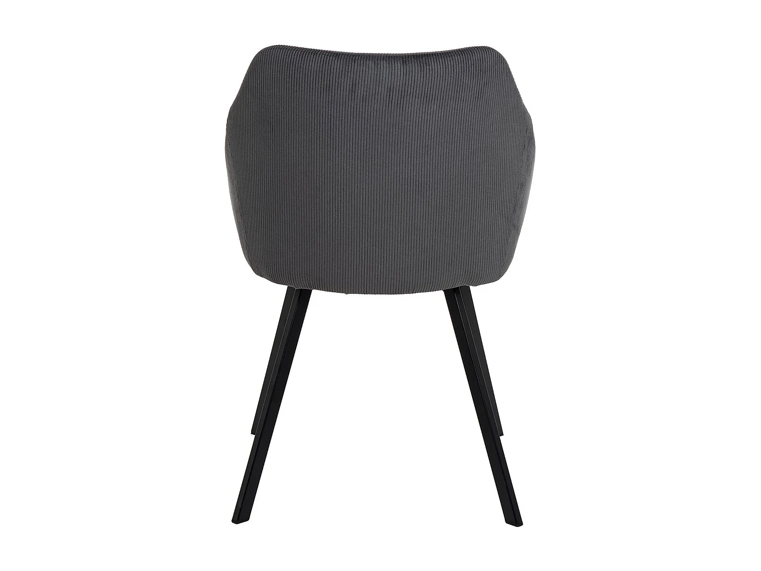 Chaise moderne Maggie - Élégance en velours et pieds métal noir-Couleur Gris foncé