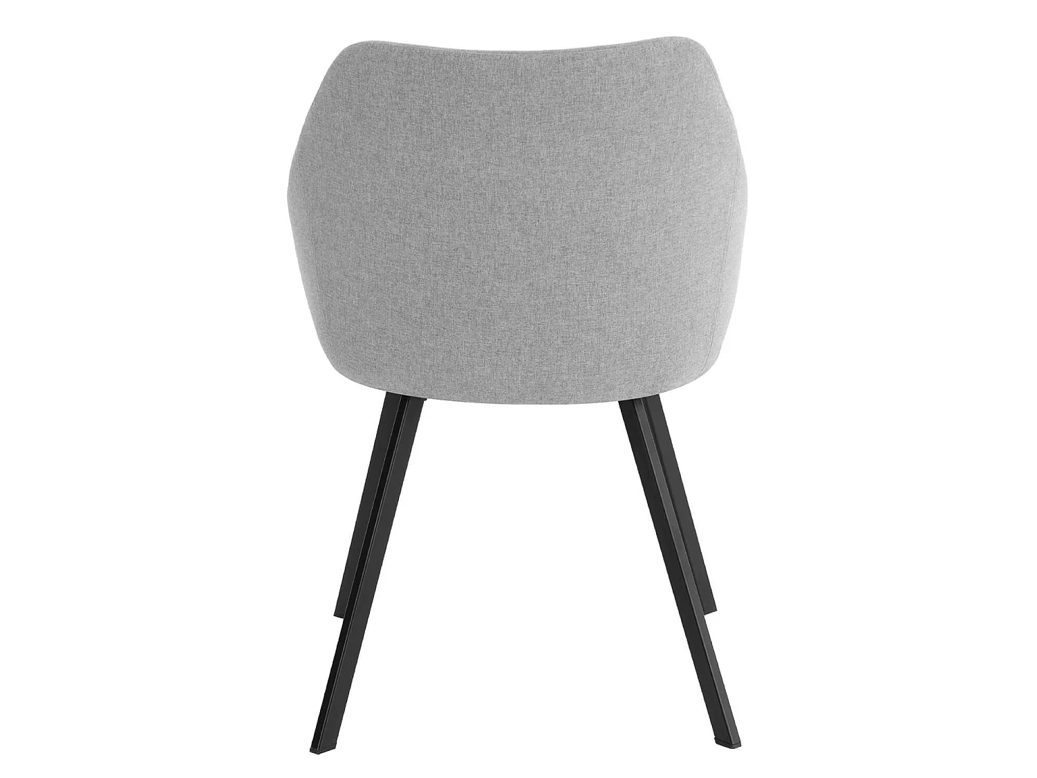 Chaise moderne tissu gris clair et pieds métal noir Galie