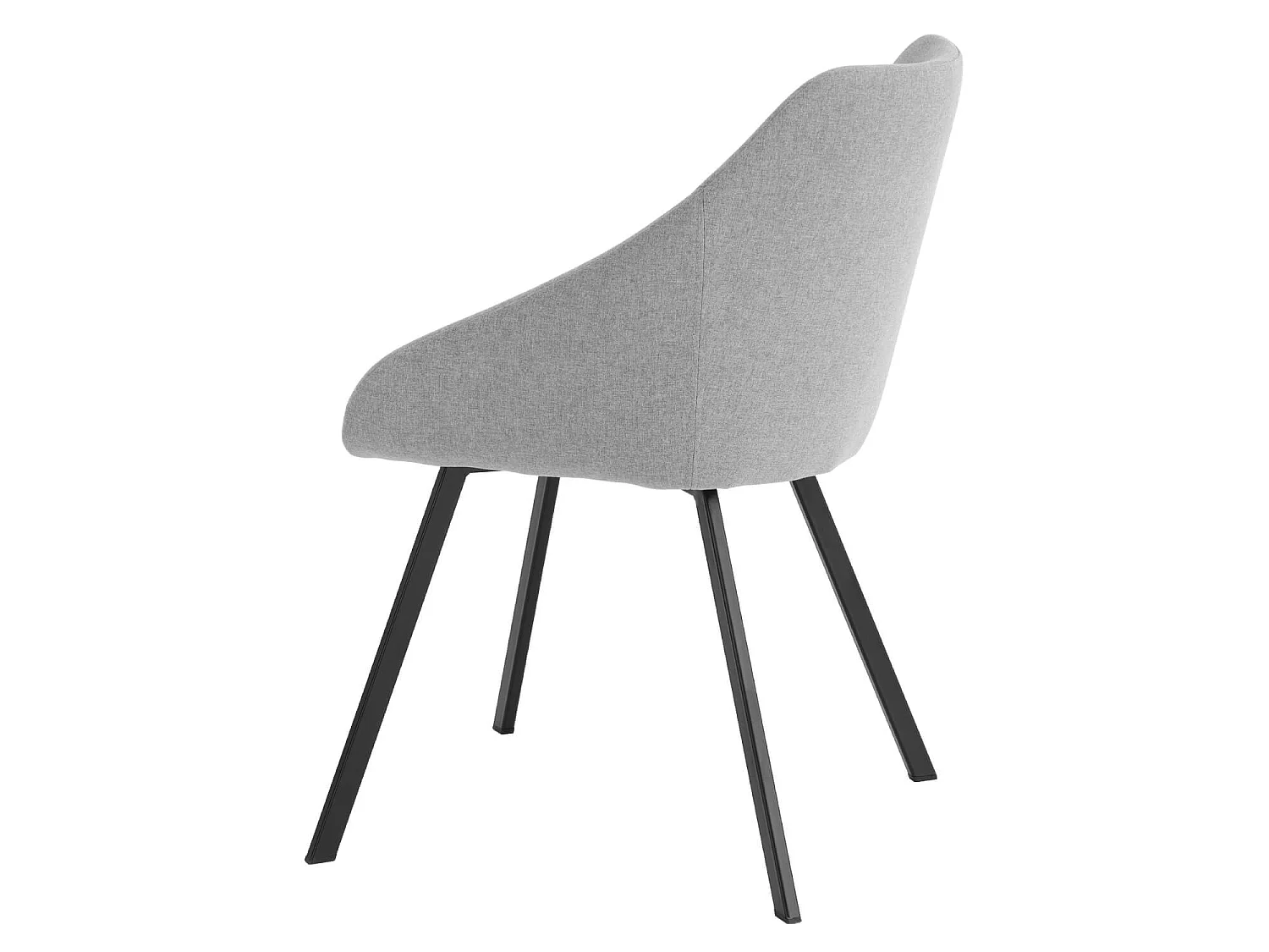 Chaise moderne tissu gris clair et pieds métal noir Galie