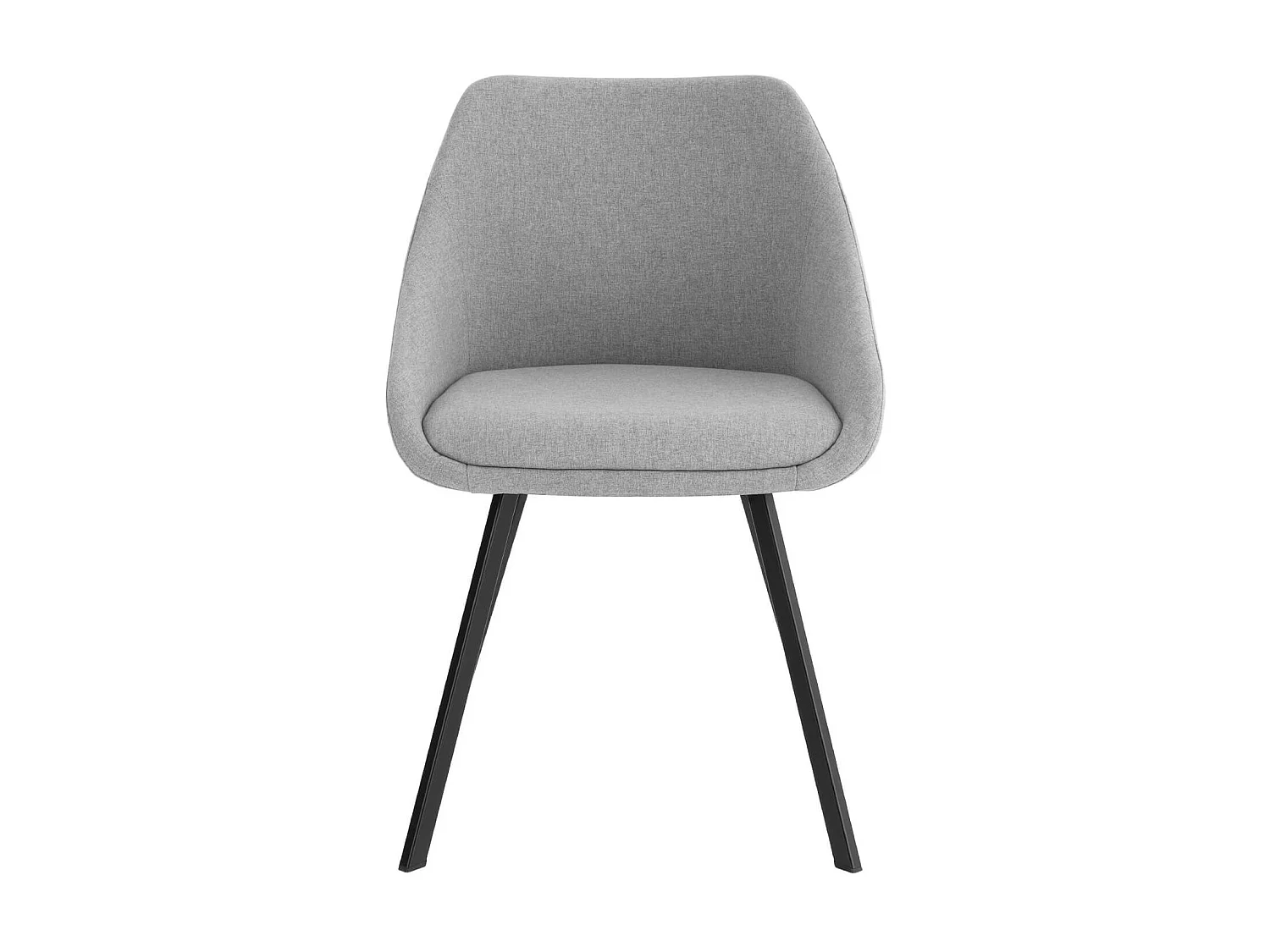 Chaise moderne tissu gris clair et pieds métal noir Galie