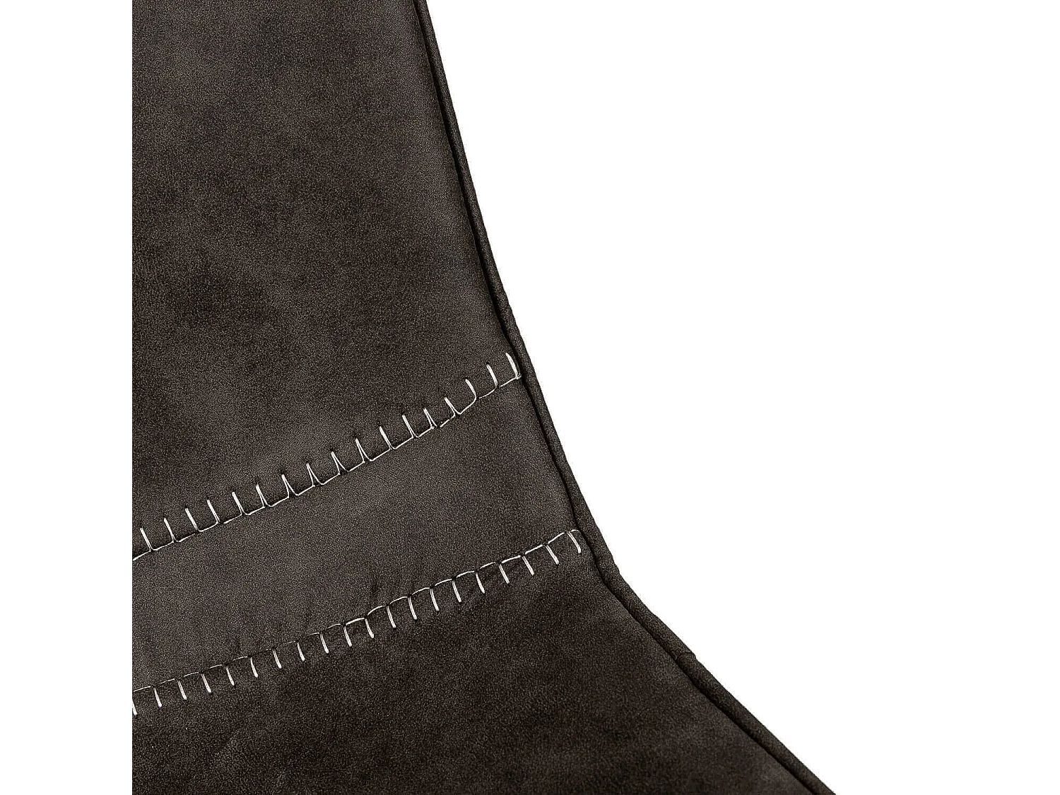 Chaise tissu imitation cuir gris foncé et pieds métal noir Brika