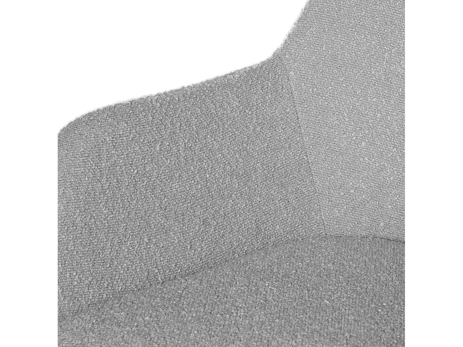 Chaise avec accoudoir tissu effet peau de mouton gris clair et pieds métal noir Malio