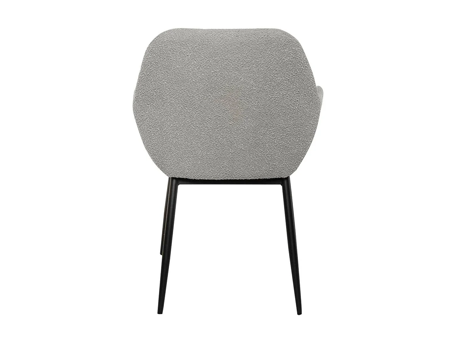 Chaise avec accoudoir tissu effet peau de mouton gris clair et pieds métal noir Malio