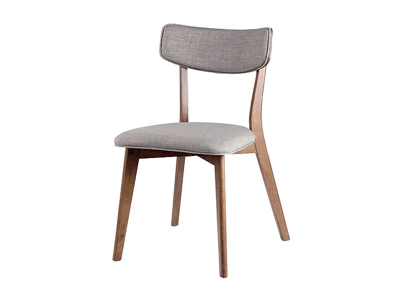 Chaise en bois et tissu Bonka – Élégance et confort-Couleur Marron/Gris clair