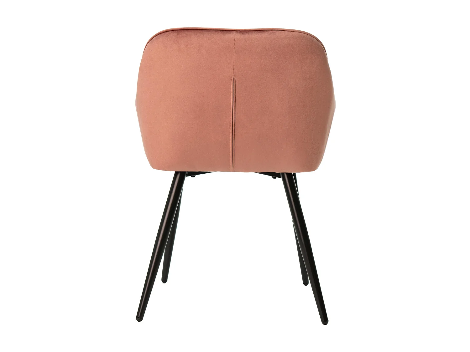 Chaise avec accoudoir velours abricot et pieds métal noir Blako