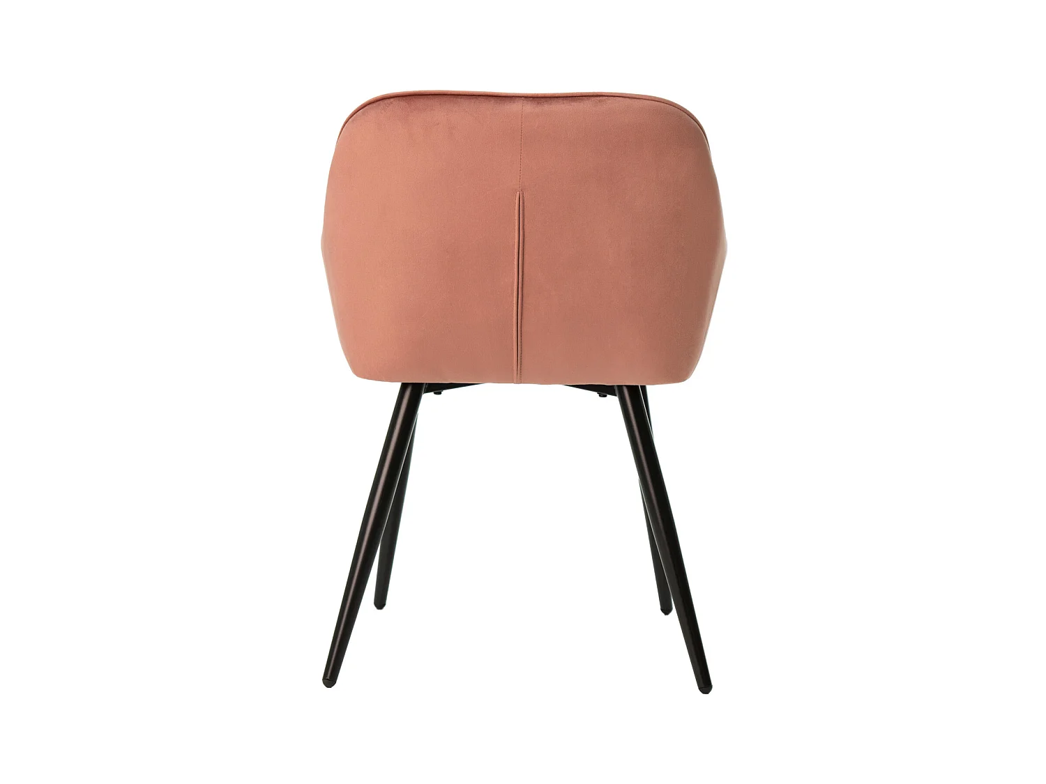 Chaise avec accoudoir velours abricot et pieds métal noir Blako