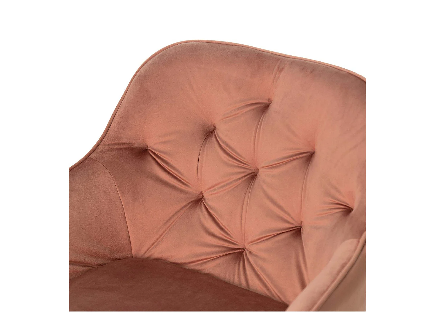 Chaise avec accoudoir velours abricot et pieds métal noir Blako