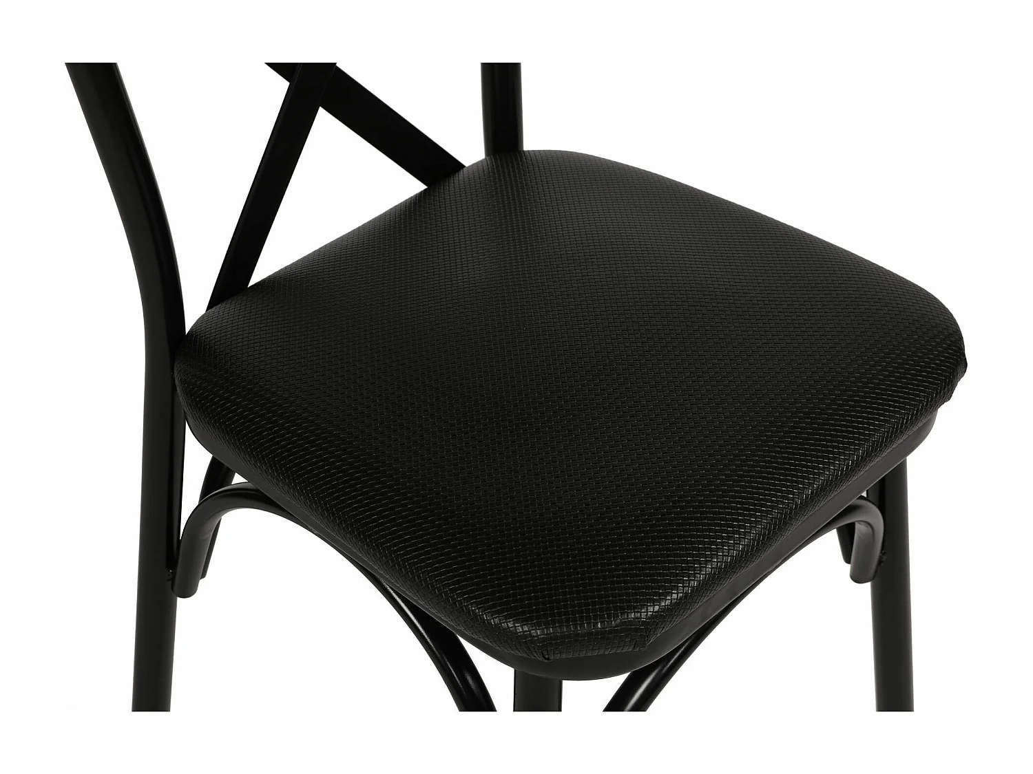 Chaise Kortal en bois et métal - Élégance rustique pour la cuisine-Couleur Noir-Pack de 4