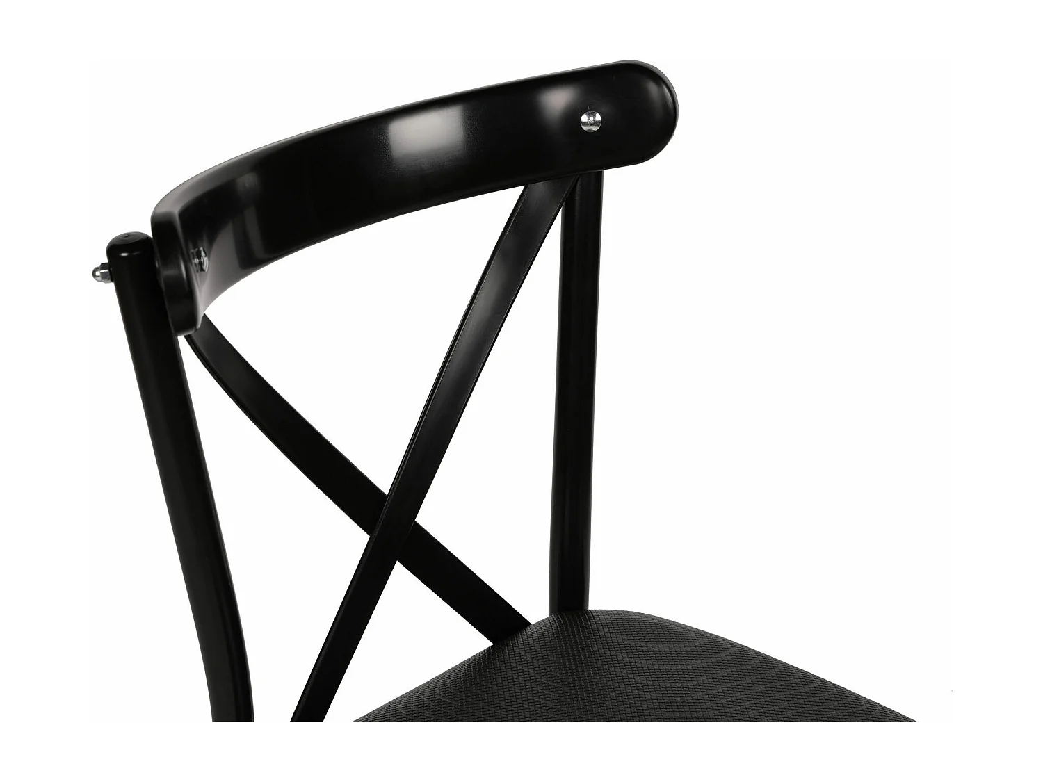 Chaise Kortal en bois et métal - Élégance rustique pour la cuisine-Couleur Noir-Pack de 4