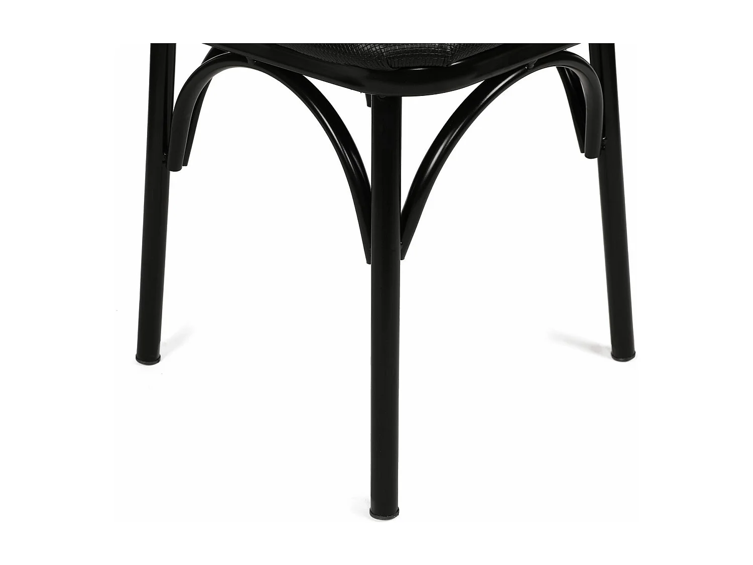 Chaise Kortal en bois et métal - Élégance rustique pour la cuisine-Couleur Noir-Pack de 4