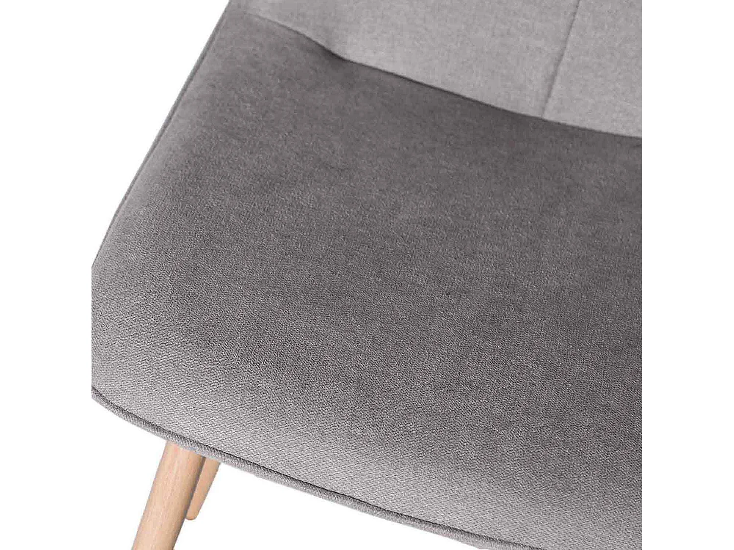 Chaise Klory - Tissu confortable et pieds métal éffet bois naturel-Couleur Gris clair