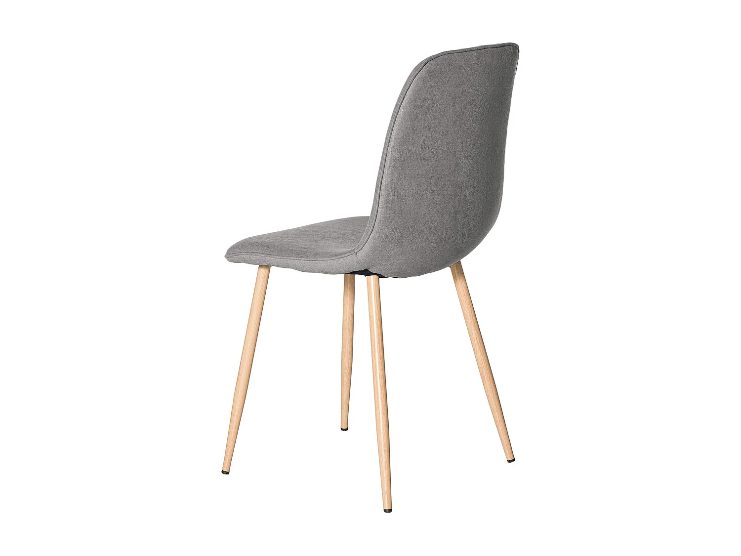 Chaise Klory - Tissu confortable et pieds métal éffet bois naturel-Couleur Gris clair