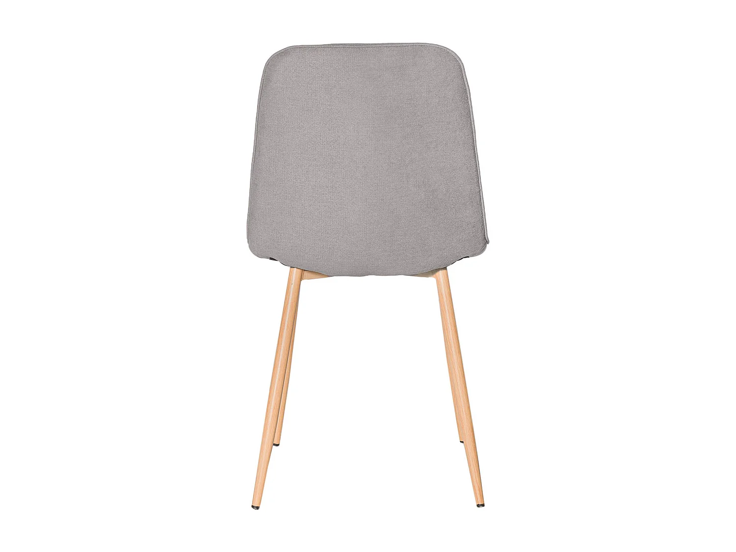 Chaise Klory - Tissu confortable et pieds métal éffet bois naturel-Couleur Gris clair