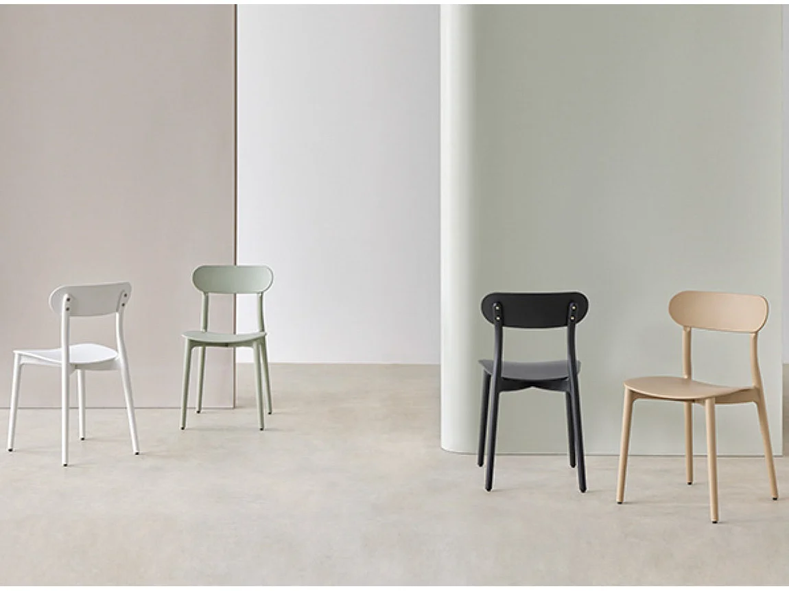 Silla de diseño moderno en polipropileno Gala – Ideal para la cocina-Color Marrón claro