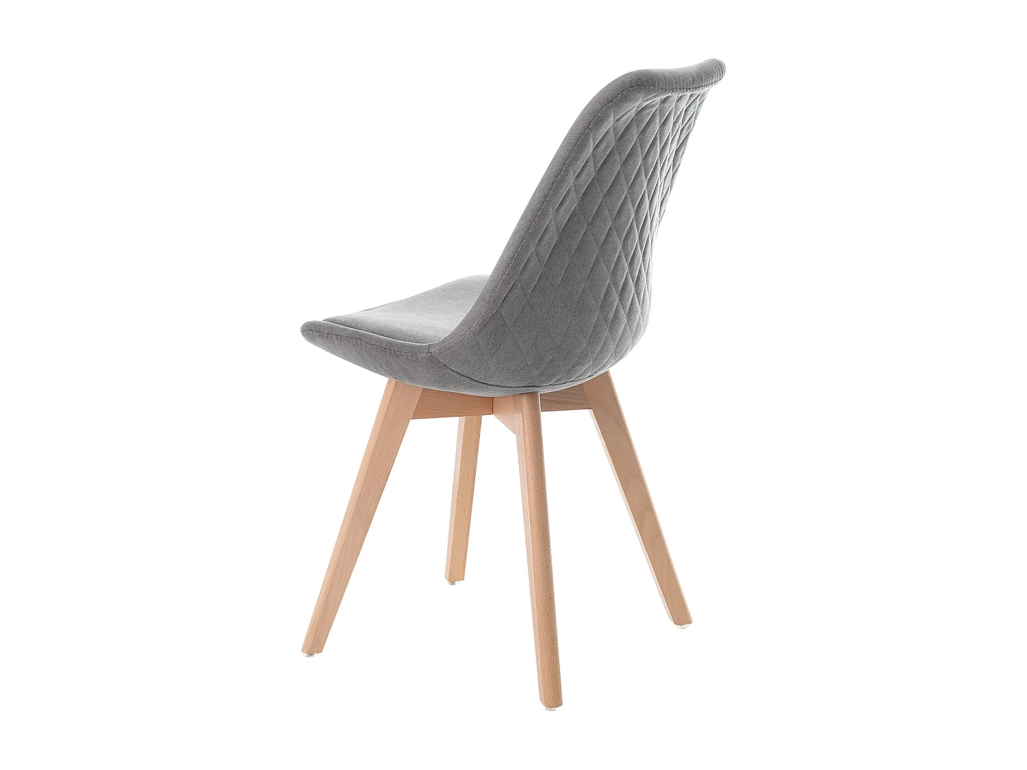 Chaise scandinave en tissu doux et bois de Hêtre Romba – Confort et élégance-Couleur Gris
