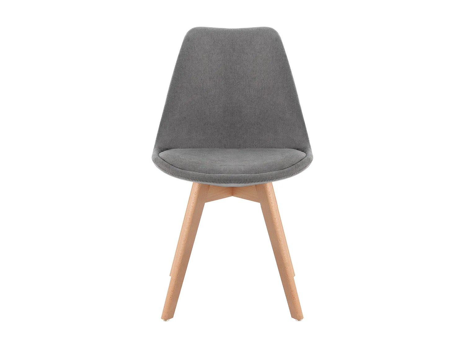 Chaise scandinave en tissu doux et bois de Hêtre Romba – Confort et élégance-Couleur Gris